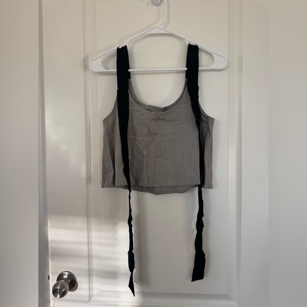 Cuyana Linen Cropped Tank | S - Picture 2 of 5